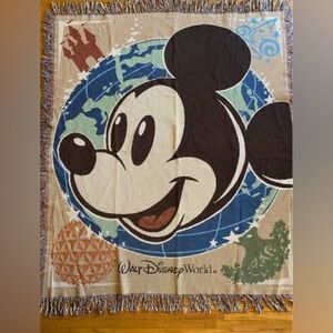Vtg RARE San Marcos ABCs Disney World Mickey Mouse Wall Tapestry